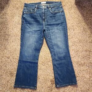 LOFT High Rise Kick Crop Flare Jeans Women's 14 Stretch